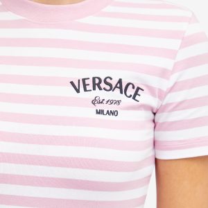 Versace Fitted Stripe Logo T-Shirt