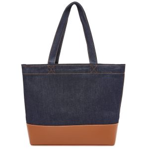 A.P.C. Large Axel Denim & Leather Tote