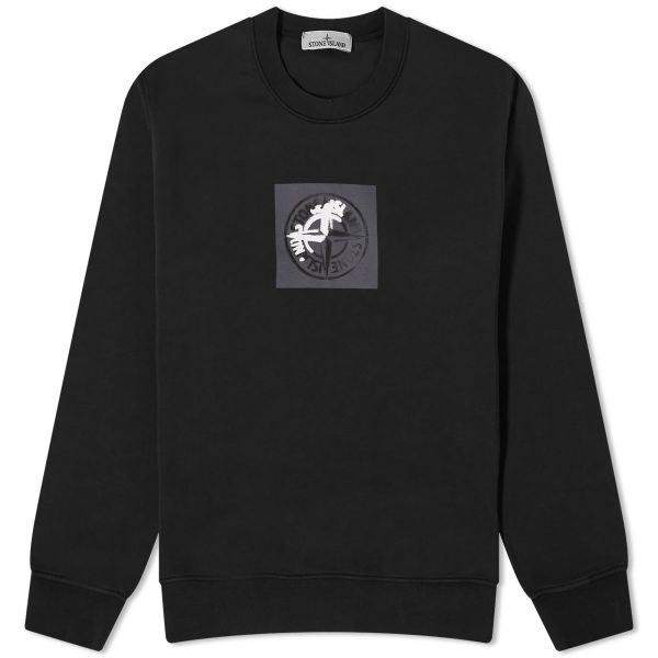 Stone Island Institutional One Badge Print Crew Sweat