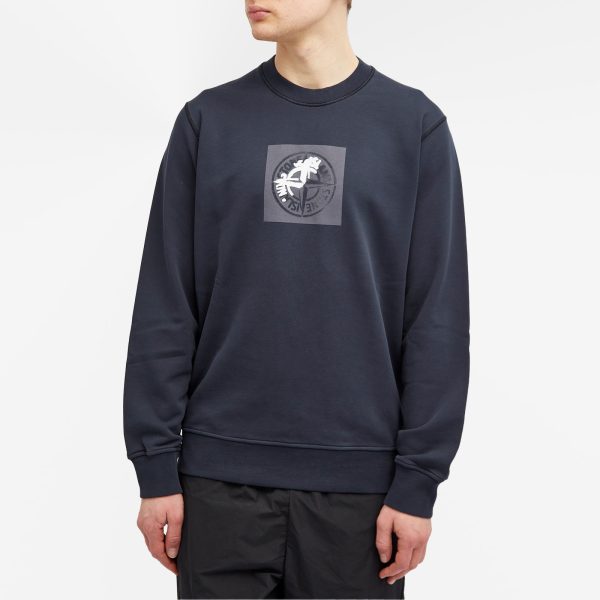 Stone Island Institutional One Badge Print Crew Sweat