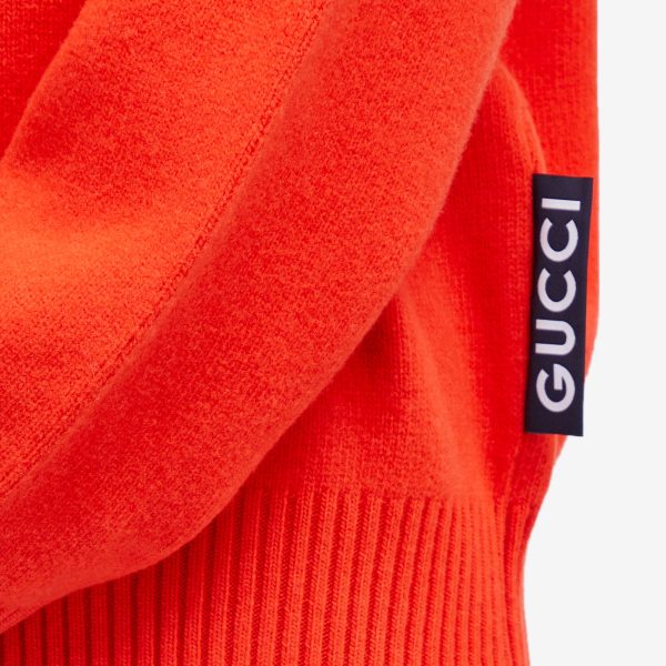 Gucci Logo Tab Crew Neck Knit Jumper