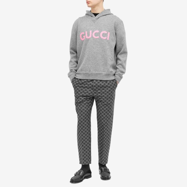 Gucci Intarsia Logo Knit Hoodie