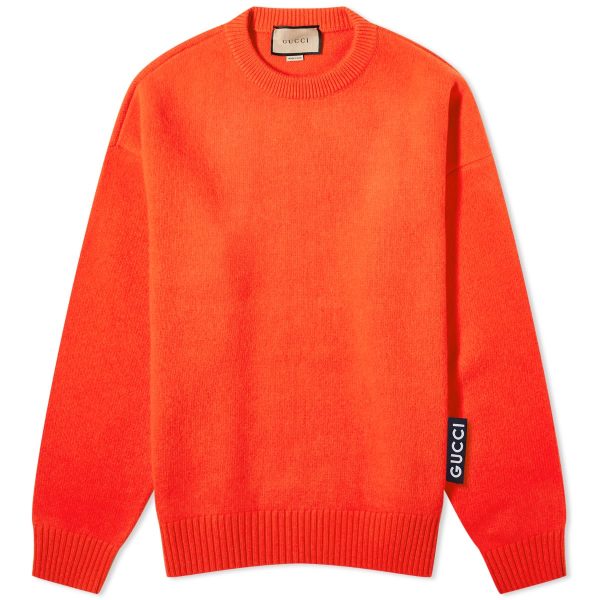 Gucci Logo Tab Crew Neck Knit Jumper