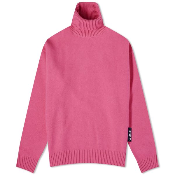 Gucci Logo Tab Turtle Neck Knit Jumper