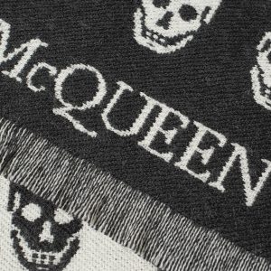 Alexander McQueen Reversible Wool Skull Scarf