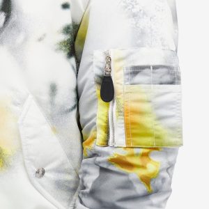 Alexander McQueen Obscured Flower Printed Bomber Jacket