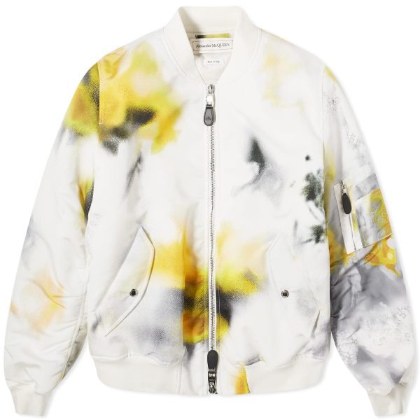 Alexander McQueen Obscured Flower Printed Bomber Jacket