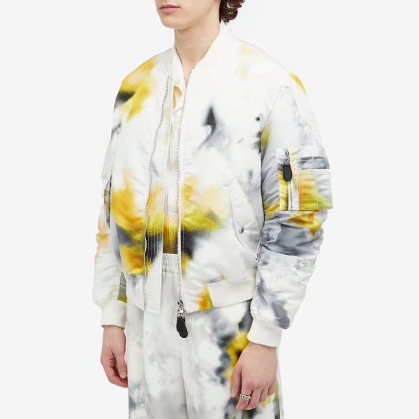 Alexander McQueen Obscured Flower Printed Bomber Jacket