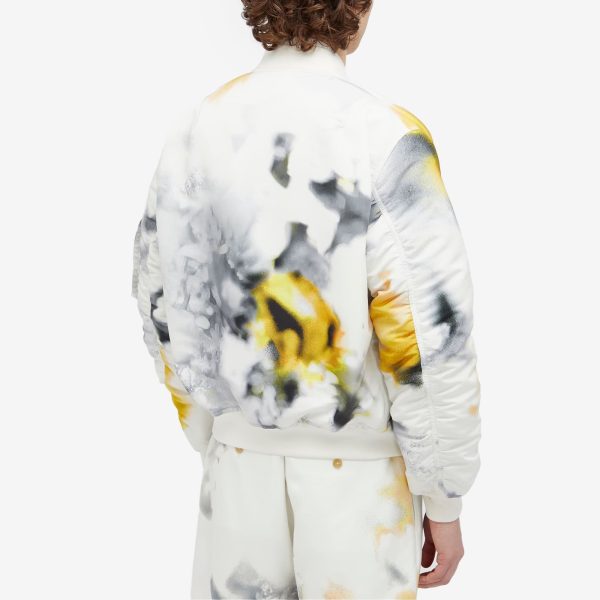 Alexander McQueen Obscured Flower Printed Bomber Jacket