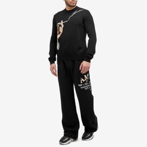 AMIRI Smoke Logo Intarsia Crew Sweater