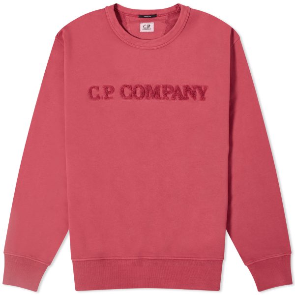 C.P. Company Cotton Diagonal Fleece Logo Sweatshirt