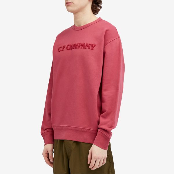 C.P. Company Cotton Diagonal Fleece Logo Sweatshirt