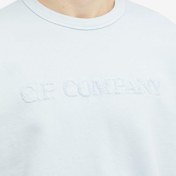 C.P. Company Cotton Diagonal Fleece Logo Sweatshirt