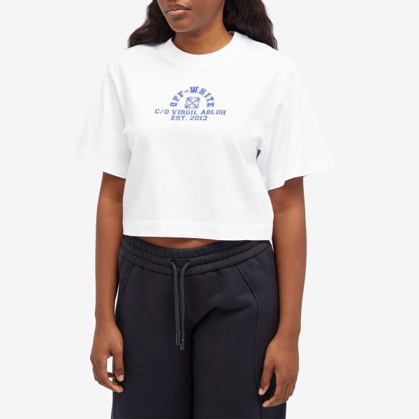 Off-White Crackled Est Crop T-Shirt