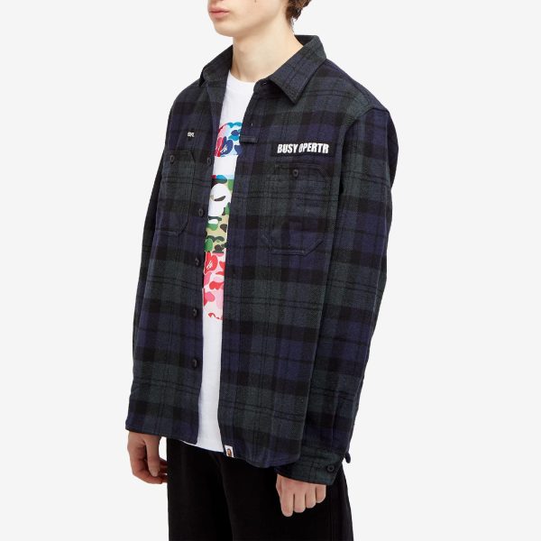 A Bathing Ape Flannel Check Tactical Shirt