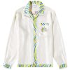 Casablanca Aquatique Long Sleeve Silk Shirt