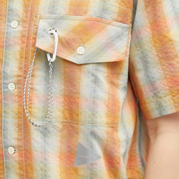 and wander Dry Check Short Sleeve Shirt