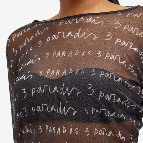 3.Paradis Logo Print Mesh Top