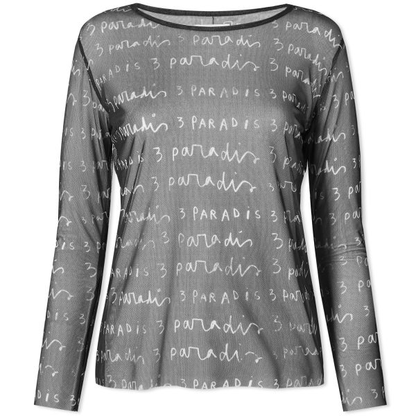 3.Paradis Logo Print Mesh Top