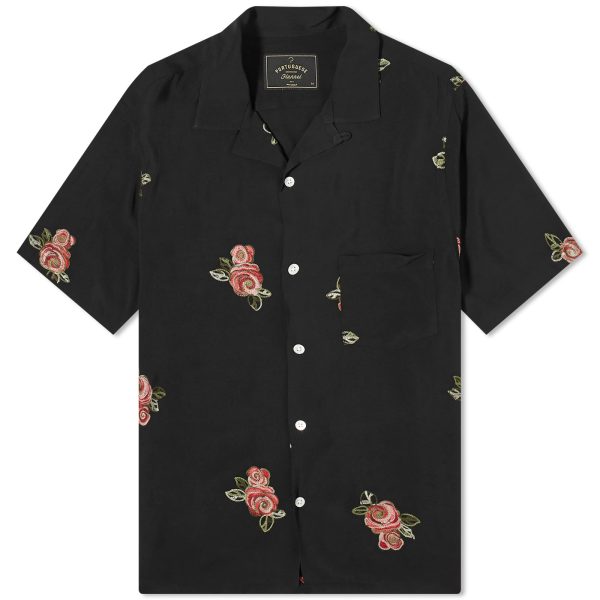 Portuguese Flannel Embroidered Roses Vacation Shirt