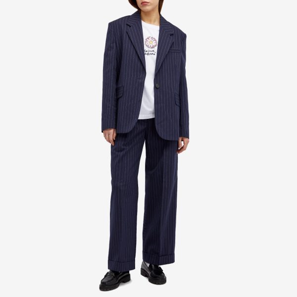 Maison Kitsune Double Pleats Striped Pants