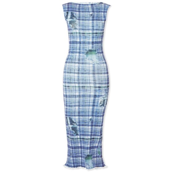 Acne Studios Printed Check Midi Dress