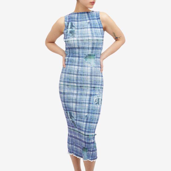 Acne Studios Printed Check Midi Dress