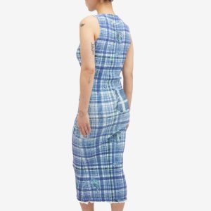 Acne Studios Printed Check Midi Dress