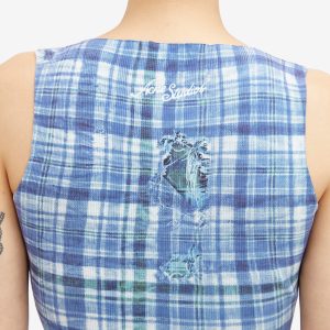 Acne Studios Printed Check Midi Dress