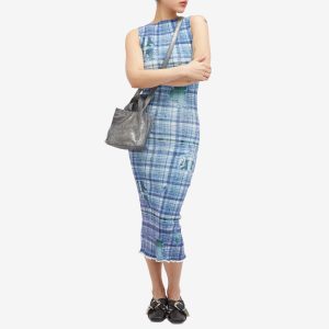 Acne Studios Printed Check Midi Dress