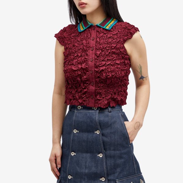 Brain Dead Crochet Collar Kass Shirt