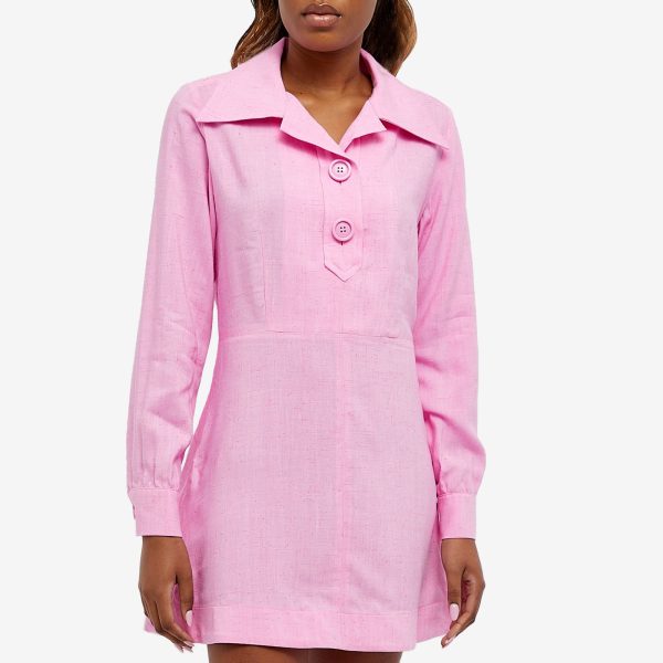 AMI Buttoned Collar Mini Dress