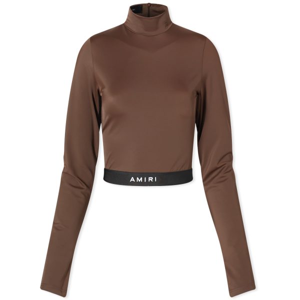 AMIRI Long Sleeve Mock Neck Crop Top