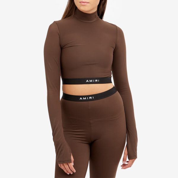 AMIRI Long Sleeve Mock Neck Crop Top