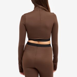 AMIRI Long Sleeve Mock Neck Crop Top