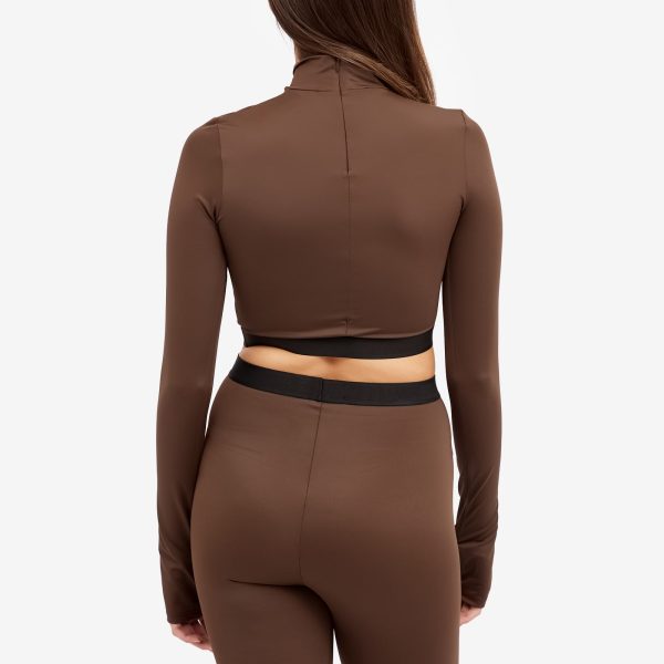 AMIRI Long Sleeve Mock Neck Crop Top