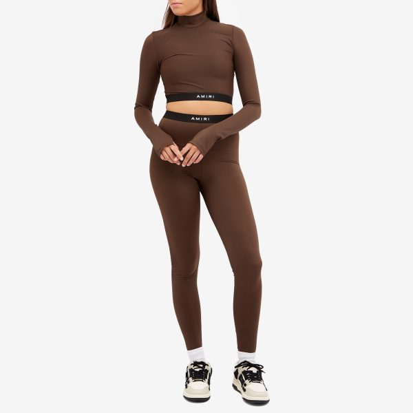 AMIRI Long Sleeve Mock Neck Crop Top