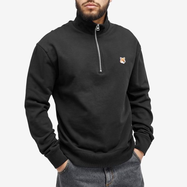 Maison Kitsuné Fox Head Patch Half Zip Sweat