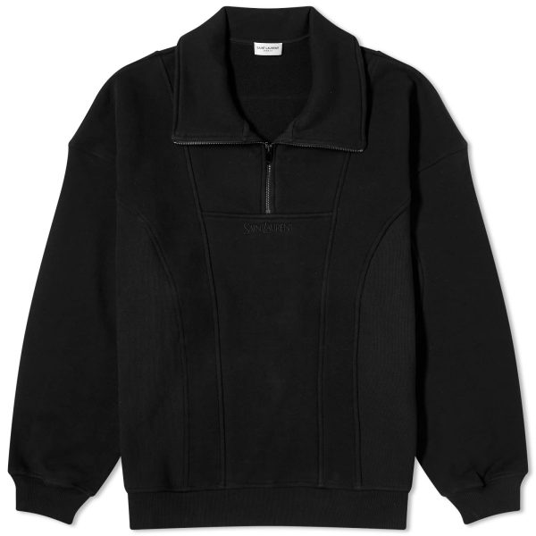 Saint Laurent Logo Half Zip Sweatshirt