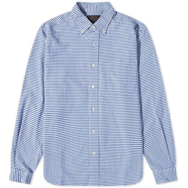 Beams Plus Button Down Gingham Oxford Shirt