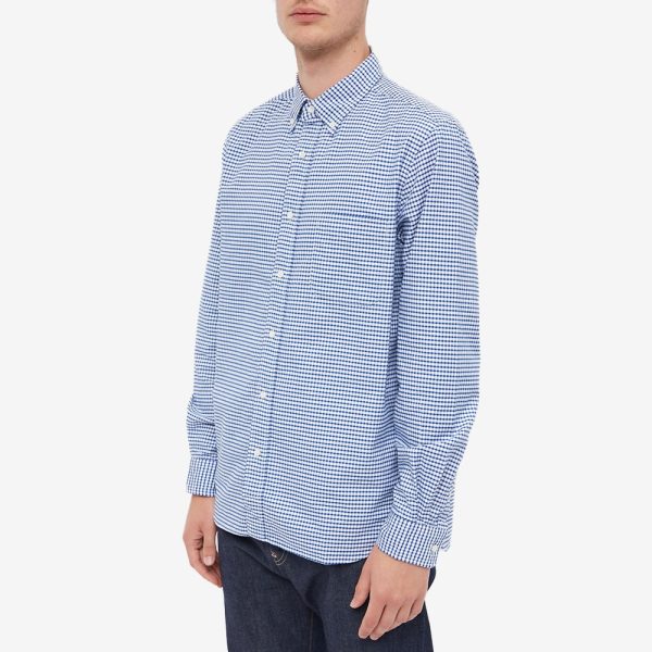 Beams Plus Button Down Gingham Oxford Shirt