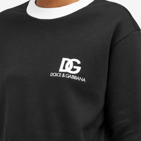 Dolce & Gabbana Contrast Collar & Hem Logo Sweatshirt