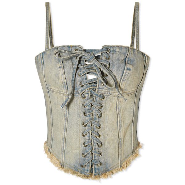 MISBHV Laced Up Denim Corset Top