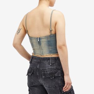 MISBHV Laced Up Denim Corset Top