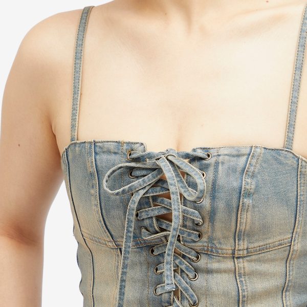 MISBHV Laced Up Denim Corset Top