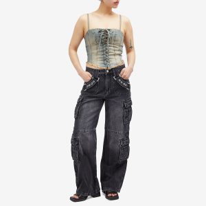 MISBHV Laced Up Denim Corset Top