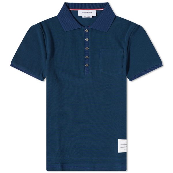 Thom Browne Pinstripe Micro Waffle Polo