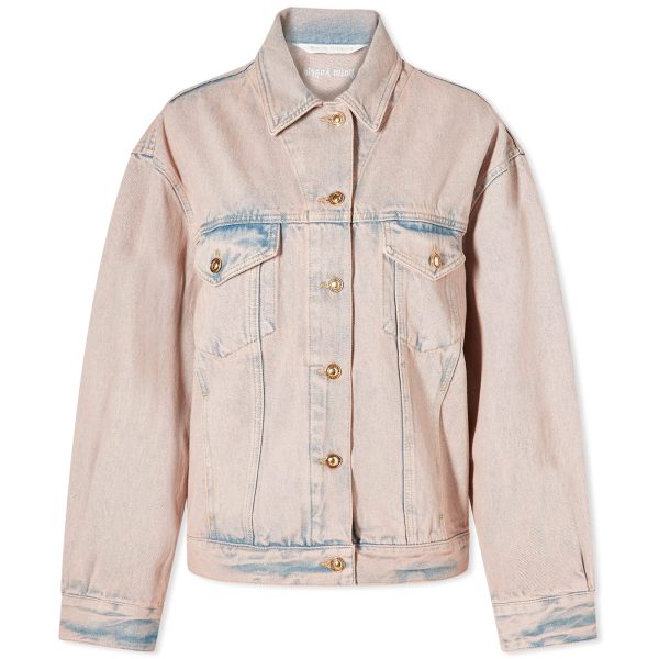 Palm Angels Overdye Logo Loose Denim Jacket