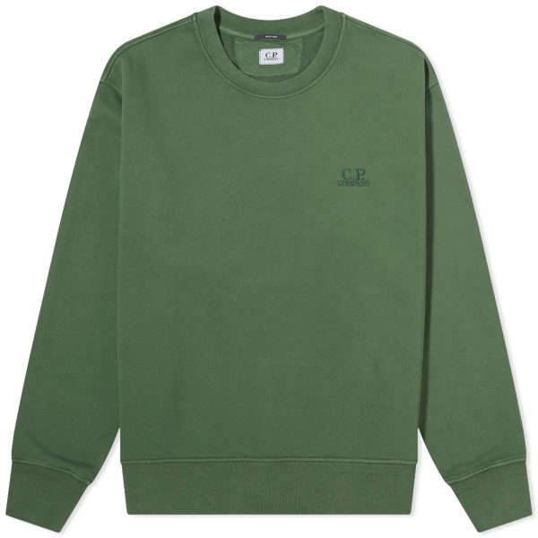 C.P. Company Cotton Diagonal Fleece Logo Sweatshirt