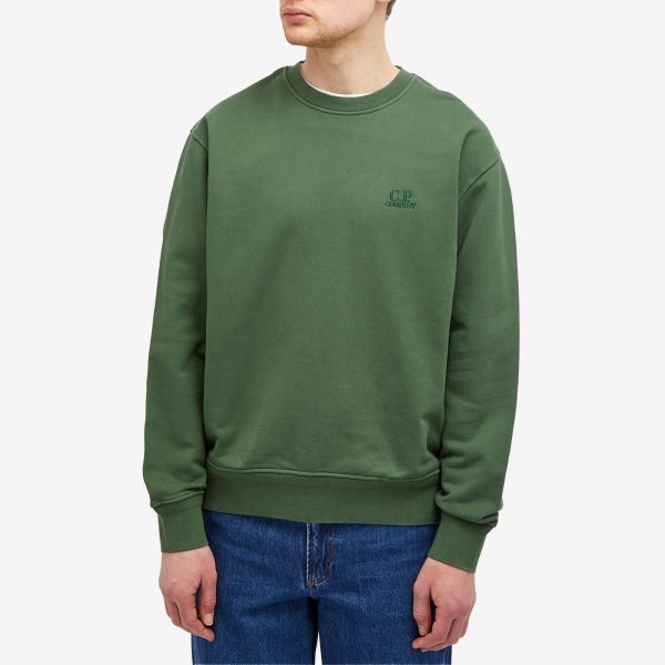 C.P. Company Cotton Diagonal Fleece Logo Sweatshirt